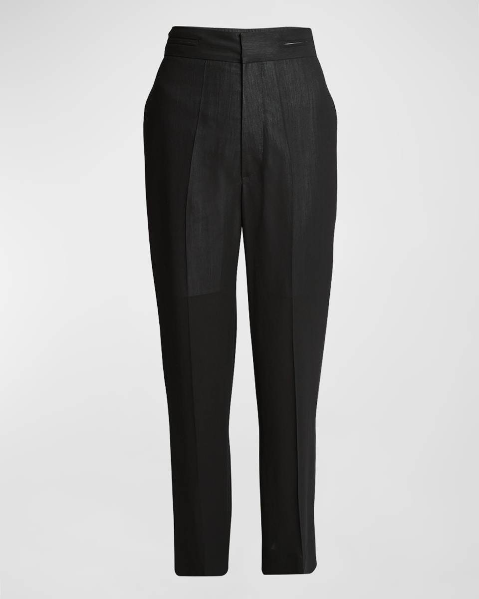 Elastic Waistband Straight-Leg Trousers